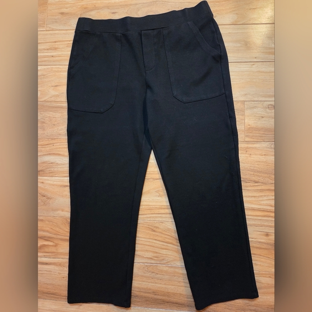 Democracy High Rise Pull-On Crop Pant Rayon/Nylon/Spandex Black Size L